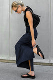 High-Waisted Pinstripe Maxi Skirt