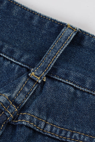 High-Waisted Wide Leg Denim Pants