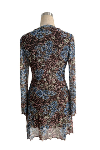 Floral and Print Patterned Casual Dress