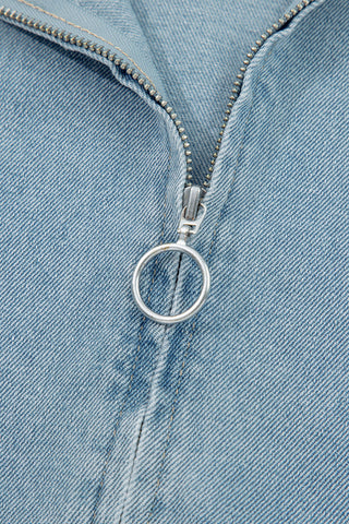 Casual Zip-Up Denim Jacket