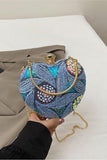 Elegant Sequin Heart Clutch