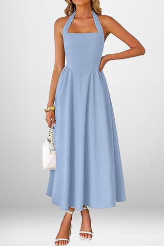 Halter-Neck Midi Dress
