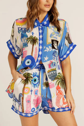 Vibrant Print Short Set