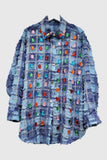 Embellished Plaid Statement Blouse