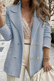 Double-Breasted Textured Blazer