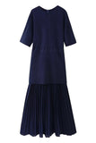 Pleated Hem Casual Dress