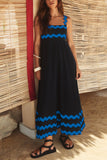 Scalloped-Trim Casual Maxi Dress