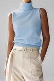 Sleeveless Turtleneck Tank Top