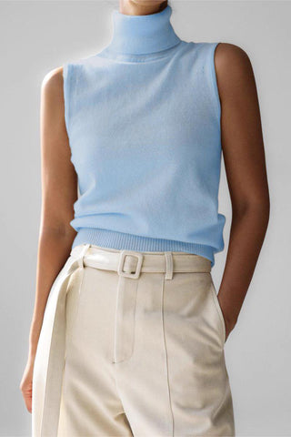 Sleeveless Turtleneck Tank Top