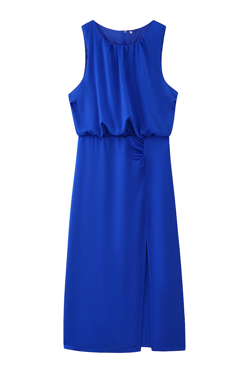 Sleeveless Draped Casual Dress