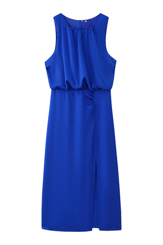 Sleeveless Draped Casual Dress