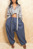 High-Waisted Pleated Casual Pants