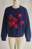 Playful Tomato Pattern Sweater