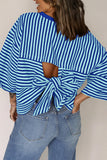 Striped T-Shirt with Bow Back Detail