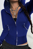 Stylish Hooded Zip-Up Sweatshirt