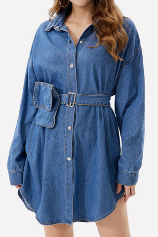 Belted Denim Shirt