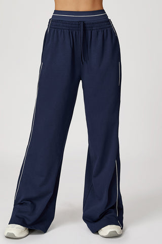 Wide-Leg Athletic Casual Pants