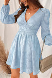 V-Neck Long Sleeve Casual Dress
