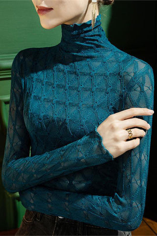 Lace High-Neck Blouse