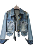 Fringe Embellished Denim Jacket