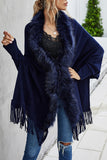 Fringed Shawl Collar Cardigan