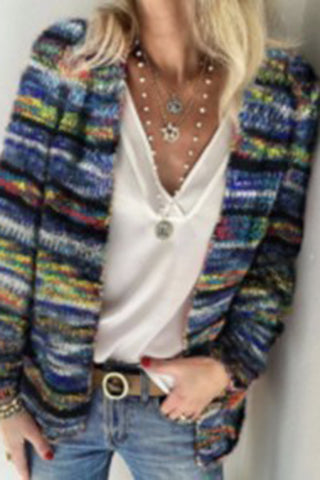 Vibrant Multicolor Knit Cardigan