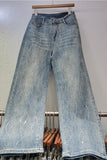 Embellished Straight-Leg Denim Pants