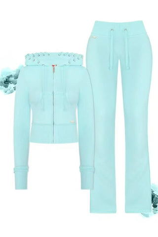 Casual Zip-Up Hoodie and Jogger Set