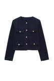 Buttoned Front Cropped Jacket