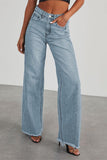 High-Rise Wide-Leg Straight Jeans