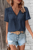 Lace Trim V-Neck T-Shirt