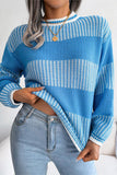 Striped Knit Sweater with Cozy Fit