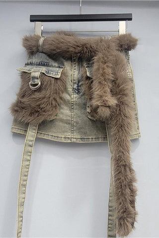Furry Pocket Mini Skirt