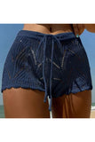Crochet Drawstring Casual Shorts