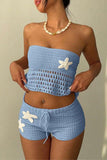 Crochet Strapless Short Set