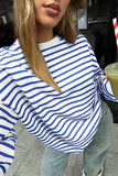 Striped Crew Neck Sweatshirt