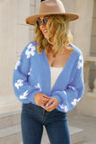 Floral Open-Front Cardigan Sweater