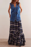 Button-Front Denim Vest