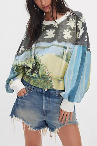 Nature Scene Oversized Sweatshirt