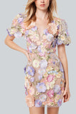 Floral Embroidery Short Casual Dress