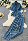 Stylish Buttoned Pants Set