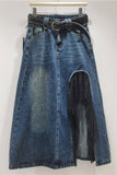 Denim Skirt with Lace Detail