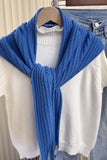 Ribbed Knit Shawl Wrap
