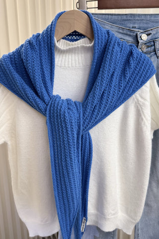 Ribbed Knit Shawl Wrap