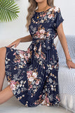 Floral Pleated Casual Dress
