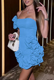 Elegant Ruffle Mini Dress
