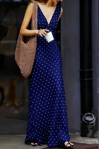 Polka Dot Casual Maxi Dress