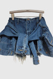 Stylish Button-Front Denim Skort