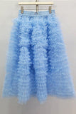 Ruffle Layered Midi Skirt