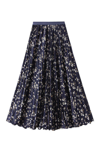 Floral Pleated Maxi Skirt